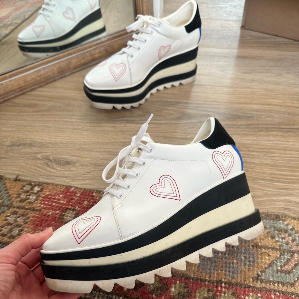 Stella McCartney Heart Platform Vegan Leather Sneakers